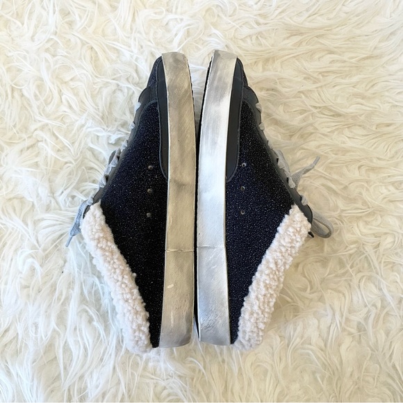 Golden Goose Superstar Sabot Sneaker Shearling Lined Black Silver Beige size 36 - Picture 15 of 16